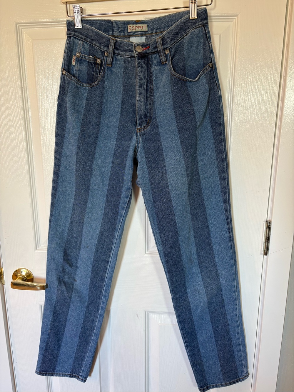 Vintage Esprit Jeans Women’s 7/8 High Rise Straight Leg Stripe Denim Y2K 90s